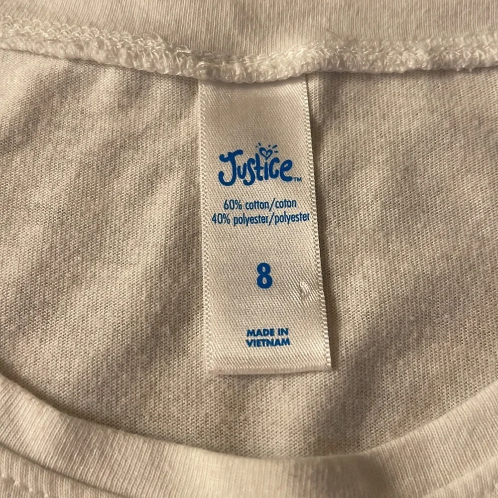Justice T-shirt, size 8